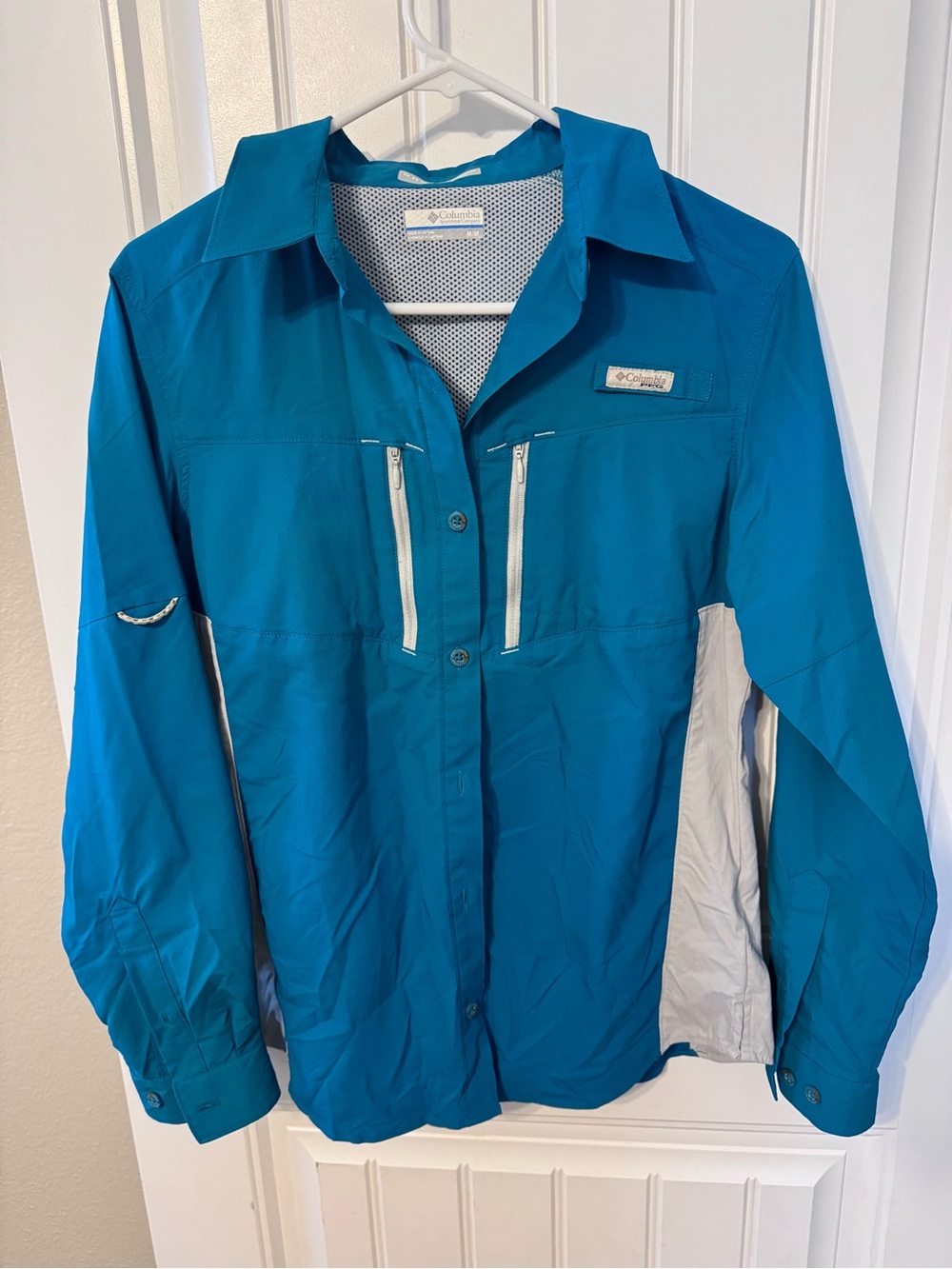 Women’s Columbia Teal PFG Outdoor Omni-Shield Button Up Blood ‘N Guts Shirt